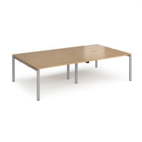 Adapt double back to back desks 2800mm x 1600mm - silver frame and oak top