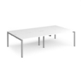 Adapt double back to back desks 2800mm x 1600mm - silver frame and white top