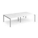 Adapt double back to back desks 2800mm x 1600mm - silver frame and white top