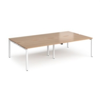Adapt double back to back desks 2800mm x 1600mm - white frame and beech top