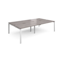 Adapt double back to back desks 2800mm x 1600mm - white frame and grey oak top