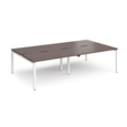Adapt double back to back desks 2800mm x 1600mm - white frame and walnut top