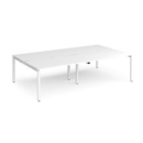 Adapt double back to back desks 2800mm x 1600mm - white frame and white top
