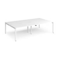 Adapt double back to back desks 2800mm x 1600mm - white frame and white top