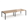 Adapt double back to back desks 3200mm x 1200mm - black frame and beech top