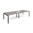 Adapt double back to back desks 3200mm x 1200mm - black frame and grey oak top