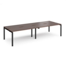 Adapt double back to back desks 3200mm x 1200mm - black frame and walnut top