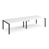 Adapt double back to back desks 3200mm x 1200mm - black frame and white top