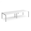 Adapt double back to back desks 3200mm x 1200mm - silver frame and white top