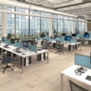 Adapt double back to back desks 3200mm x 1200mm - white frame and beech top