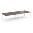 Adapt double back to back desks 3200mm x 1200mm - white frame and walnut top