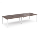 Adapt double back to back desks 3200mm x 1200mm - white frame and walnut top