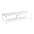 Adapt double back to back desks 3200mm x 1200mm - white frame and white top