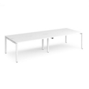 Adapt double back to back desks 3200mm x 1200mm - white frame and white top