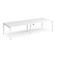 Adapt double back to back desks 3200mm x 1200mm - white frame and white top