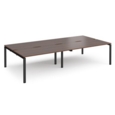 Adapt double back to back desks 3200mm x 1600mm - black frame and walnut top