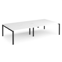 Adapt double back to back desks 3200mm x 1600mm - black frame and white top