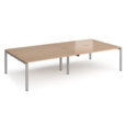 Adapt double back to back desks 3200mm x 1600mm - silver frame and beech top