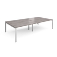 Adapt double back to back desks 3200mm x 1600mm - silver frame and grey oak top