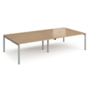 Adapt double back to back desks 3200mm x 1600mm - silver frame and oak top