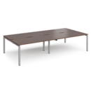 Adapt double back to back desks 3200mm x 1600mm - silver frame and walnut top