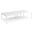 Adapt double back to back desks 3200mm x 1600mm - white frame and white top