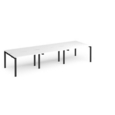Adapt triple back to back desks 3600mm x 1200mm - black frame and white top