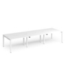 Adapt triple back to back desks 3600mm x 1200mm - white frame and white top