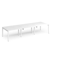 Adapt triple back to back desks 3600mm x 1200mm - white frame and white top