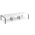 Adapt triple back to back desks 3600mm x 1600mm - black frame and white top