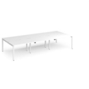 Adapt triple back to back desks 3600mm x 1600mm - white frame and white top