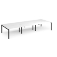 Adapt triple back to back desks 4200mm x 1600mm - black frame and white top