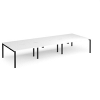 Adapt triple back to back desks 4200mm x 1600mm - black frame and white top