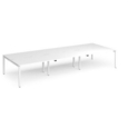 Adapt triple back to back desks 4200mm x 1600mm - white frame and white top