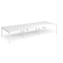 Adapt triple back to back desks 4200mm x 1600mm - white frame and white top