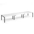Adapt triple back to back desks 4800mm x 1200mm - black frame and white top