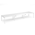 Adapt triple back to back desks 4800mm x 1200mm - white frame and white top