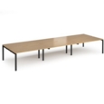 Adapt triple back to back desks 4800mm x 1600mm - black frame and oak top
