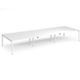 Adapt triple back to back desks 4800mm x 1600mm - white frame and white top