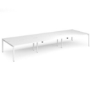 Adapt triple back to back desks 4800mm x 1600mm - white frame and white top
