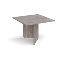 Arrow head leg square extension table 1000mm x 1000mm - grey oak