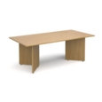 Arrow head leg rectangular boardroom table 2000mm x 1000mm - oak