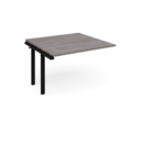 Adapt boardroom table add on unit 1200mm x 1200mm - black frame and grey oak top