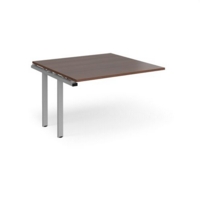 Adapt boardroom table add on unit 1200mm x 1200mm - silver frame and walnut top