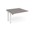 Adapt boardroom table add on unit 1200mm x 1200mm - white frame and grey oak top