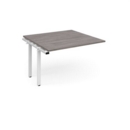 Adapt boardroom table add on unit 1200mm x 1200mm - white frame and grey oak top