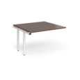 Adapt boardroom table add on unit 1200mm x 1200mm - white frame and walnut top