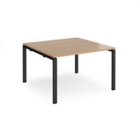 Adapt square boardroom table 1200mm x 1200mm - black frame and beech top