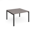 Adapt square boardroom table 1200mm x 1200mm - black frame and grey oak top