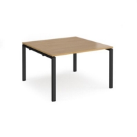 Adapt square boardroom table 1200mm x 1200mm - black frame and oak top